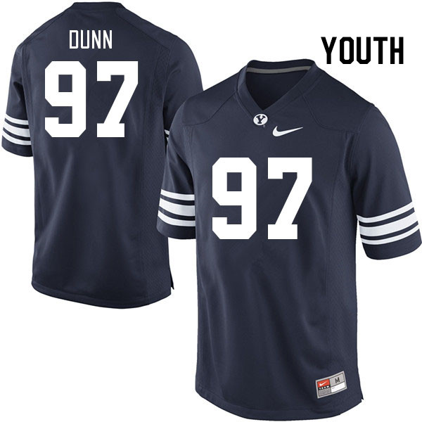 Youth #97 Matthias Dunn BYU Cougars College Football Jerseys Stitched-Navy
